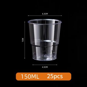 40pcs/pack Drinks Cup Reusable Suitable for Both Hot and Cold Hard Plastic Cup 200ML Tea Coffee Cup