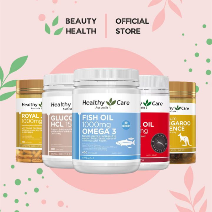 Healthy Care Fish Oil 1000mg Omega 3 (400 Capsules) Glucosamine HCL