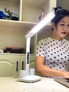 【MQLITTLESHOP】LED Table Lamp Study Foldable Desk Reading Light Bedside Touch Control Dimmable Eye Care USB Rechargeable 台灯