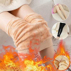 11DDTTII ยืดหยุ่น ลีกกิ้งบุขนฟลีซ เอวสูง ผ้าสีพื้น ลีกกิ้งกันหนาว ใหม่ รักษาความอบอุ่น กางเกงโยคะกระชับสัดส่วน สำหรับผู้หญิง