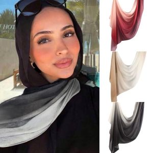 INGER Long Hijab Scarf Bandana Gradient Color Wraps Shawl Fashion Sunscreen Islamic Turban Female