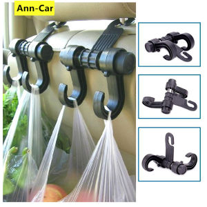 Ann-Car 1PC Headrest hooks Double For Grocery Bag Purse Cloth Seat Back Car Automobile Holder Clips