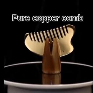 Free custom logo Copper Guassa comb half moon comb home head treatment meridian comb scraping head special metal head massager