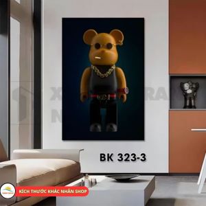 Tranh Hiện đại Gấu Kwas Gấu Bearbrick Chất liệu tráng gương giả LED Decor Phòng khách phòng làm việc Gaming đăng cấp