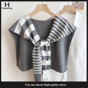 Hayating New Match Black And White Knitted Striped All-Matching Fashion Decoration Website Red Plus-Sized Neck Protection Shoulder Shawl