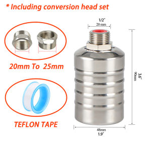 1/2" 304 Stainless Steel Float Valve Automatic Water Level Control Valve Auto Shut Off Ball Mini Float Valve for Water Tank