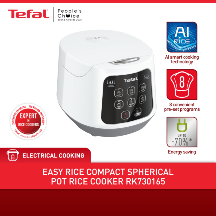 TEFAL Easy Rice Compact Spherical Pot Rice Cooker 1L RK730165 White 8