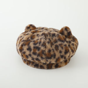 Girls Leopard Caps Bag Sets Fashion Beret Children Autumn Winter Plush Hat Baby Accessories Messenger Backpack For Kids 2-6 Year