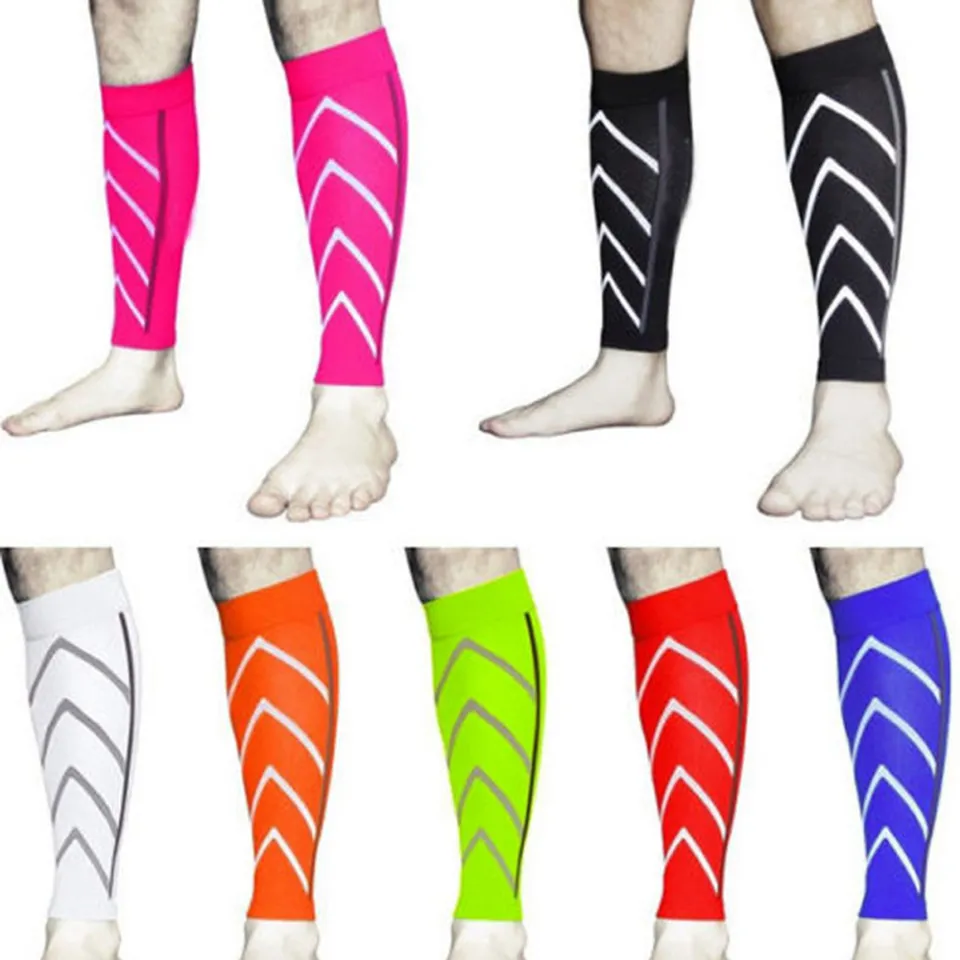1Pair Sport Calf Compression Sleeves–Calf Cramp and Shin Splint Sleeves–Leg  Compression Socks 20-30mmHg for Pain Relief,Running