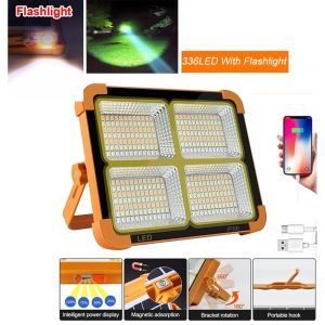 3000W Portable Solar Flood Light 4modes Camping Light Rechargeable Spotlight Solar Light Outdoor Waterproof Work Light