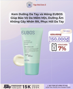 Kem Dưỡng Da Tay và Móng EUBOS Giúp Bảo Vệ Da Mềm Mịn Dưỡng Ẩm Không Gây Nhờn Rít Phục Hồi Da Tay