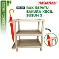 NAGAMAS Rak Sepatu Premium Sakura Kecil Susun 3 / Rak Sepatu 3 Susun / Rak Susun Serbaguna. 