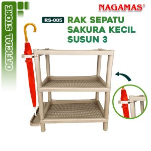 NAGAMAS Rak Sepatu Premium Sakura Kecil Susun 3 / Rak Sepatu 3 Susun / Rak Susun Serbaguna