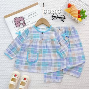 9KG-42KG ĐỒ BỘ TOLE LANH TAY DÀI QUẦN DÀI BÉ GÁI MẶC NHÀ MẶC NGỦ