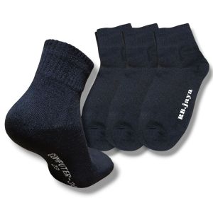 6 Pasang Kaos Kaki Sport Hitam Polos Pria Wanita Pendek Tebal Nyaman & Elastis