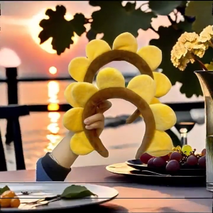 Lovely Sunflower High Skull Headband for Women Daily Face Washing Birthday Party Gathering Headpiece for Social Event
