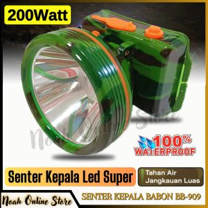 Senter Kepala BABON 200 Watt Body Loreng BB-688 + Cahaya Putih / Senter Kepala LED BABON BB-688 / Senter Kepala 200W Headlamp LED~NOS