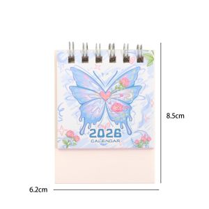 [NEW] 2026 Mini Desk Calendars Butterfly Ink Splash Cat Design Paper Monthly Planner Daily Office Personal Planning Cute Desk Decor