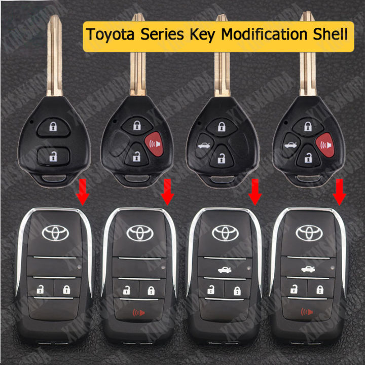 Vios Button XSD Toyota Modified Flip Remote Key Case For Vios Wish Altis Camry ...