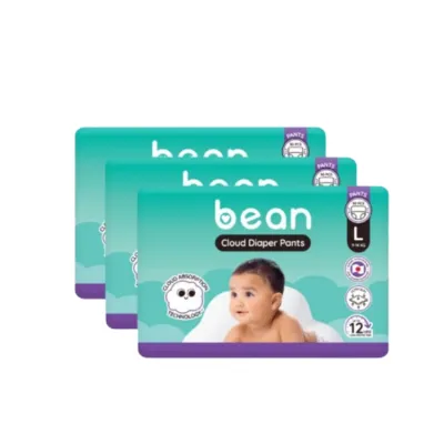 [Bundle of 3] bean Cloud Diapers Pants Large (9-14 kg) - 90 pcs