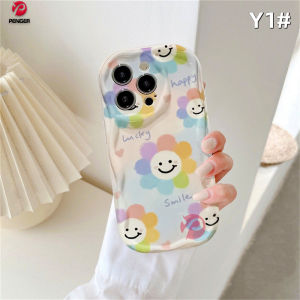 (Lokal Ready) PENGER Casing hp Vivo Y36 Y27 Y16 Y20 Y12s Y02A Y02T Y35 Y11 Y17 Y21 Y15 Y12 Y30i Y22 Y15s Y20s Y22s Y21A Y12i Y21s Y15A Y33s Y51 Y91C Y91 Bunga Segar Lucu Lembut 3D Bergelombang Penutup Tepi Melengkung Smiley Softcase