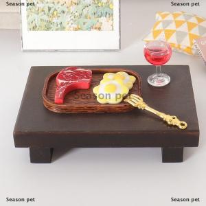 [COD] Season pet 1ชุดตุ๊กตาจำลองสเต็กแก้วไวน์แดงชุดพาสต้าโมเดลบ้านตุ๊กตาห้องครัวตกแต่งอาหารของเล่นตุ๊กตาอุปกรณ์ตกแต่งบ้านตุ๊กตา1ชุด