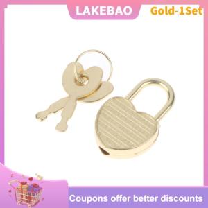 【LAKEBAO】 1 Bộ ổ khóa hình trái tim khóa cứng hành lý có khóa cho hộp trang sức Sách Nhật Ký