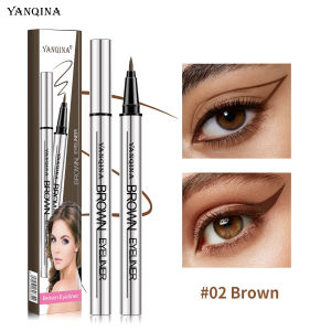 Waterproof Liquid Eyeliner Pen Sweatproof Long Lasting Smudge Resistant Smooth Texture 2 Colors Brown Black Beginner Eye Makeup