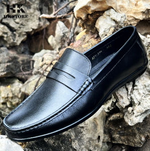 Giày lười - giày mọi nam da bò cao cấp - kiểu dáng đơn giản lịch sự dễ kết hợp quần áo - bảo hành 12 tháng