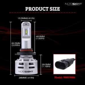 Novsight 2PCS N9 H4 HB2 H11 H8 HB3 9005 HB4 9006 60W 10000LM 6500K White Hi/Lo Beam Fog Light Car Headlight Bulb Kit
