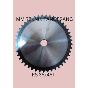 Sprocket RS 35 x 45 T Gear Rantai Single Gir gigi Z 45T RS35 -1 35Z45 35X45T 35-1 tipe B Sproket spr 35-45T 35x1x45T 35-1-45T MMB