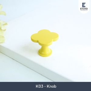Etivo K03 Clover Cabinet Door Knob Handle Flower | Tarikan Pintu Kenop Laci Lemari Anak Bunga