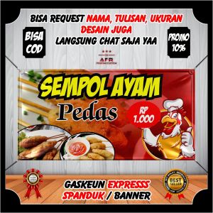 Spanduk Banner Backdrop Sempol Ayam - Banner Jualan Makanan Sempol Ayam