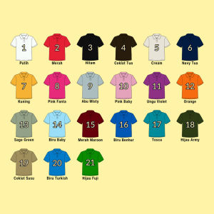 Kaos Kerah Polos Wanita Polo Shirt Tangan Pendek Katun Pique