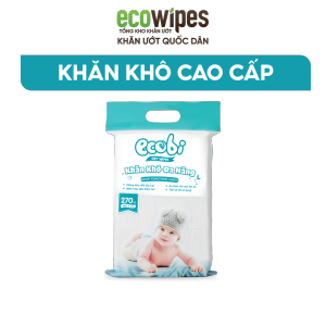 Khăn khô đa năng cho bé Ecobi túi 300/600/900G không mùi không chất huỳnh quang siêu tiết kiệm