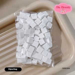 ปากกาฟองน้ํา ทรงสี่เหลี่ยม ขนาดเล็ก สําหรับตกแต่งเล็บ 50 ชิ้น พร้อมส่งในไทยจ้า