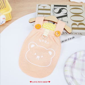 Áo cho Chó Mèo in hình gấu có móc gắn dây dắt (mẫu mới) - Love pets shop