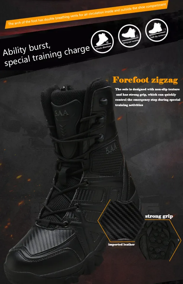 Mens Military Tactical Boots Wear Resistant Non Slip Combat Boots