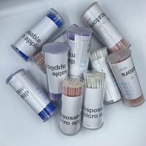 Tăm Bông Nhựa Bôi Tê Nối Mi Đính Đá Răng (100 que/hộp)