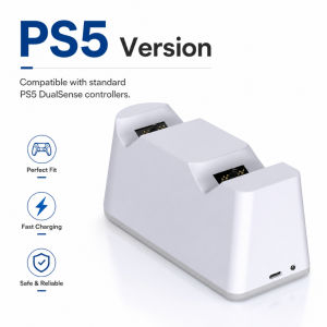 ✅【SG】PS5 Controller Charger DualSense Edge Dual Fast Charging Dock 2 Controller Charging Station with LED Indicator Type-C Charger Stand for PS5 Pro Slim Gaming Controller Accessories