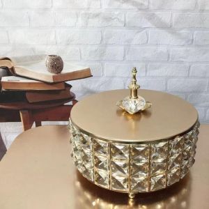 603ACC-Wadah Permen / Metal Crystal Candy Box Glass Jar Deer Head Storage / Tempat Permen Lebaran