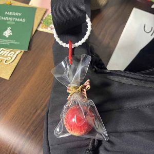 Ocshean  quả táo dễ thương Keychain quyến rũ cho các cặp vợ chồng túi thời trang mặt dây chuyền với thiết kế nơ món quà hoàn hảo cho sinh viên và bạn bè