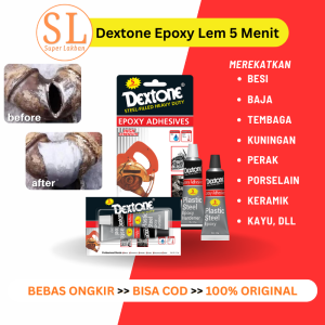 Lem Besi Dextone Epoxy 5 Menit Kuat Heavy Duty Waterproof Tahan 120C