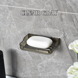 Locaupin Wall Hanging Soap Holder Organizer Transparent Premium Soap Dish Bathroom Accessories Storage Space Saver Rack