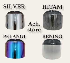 kaca helm bogo merk injack cembung datar hitam bening silver pelangi npet termurah terlaris no.1