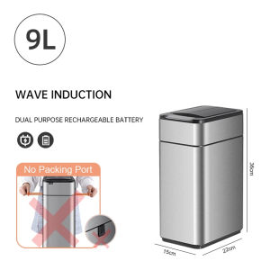 Smart Motion Sensor Trash Bin Kitchen Trash Can Large Kitchen Garbage Cube Stainless Steel Bucket Garbage