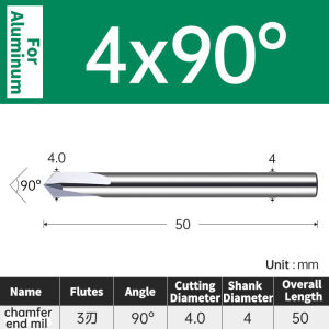 XJL ดอกซัมเฟอร์ คาร์ไบด์ 3ฟัน 60° 90° 120° Chamfer Carbide End Mill 3 ฟัน สำหรับ เหล็ก​ อลูมิเนียม