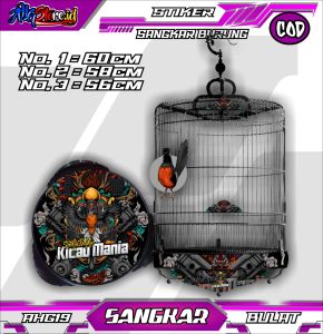 Sticker Decal Sangkar Burung Murai Kosan Sangkar Bulat Custom - Stiker Bahan High Quality
