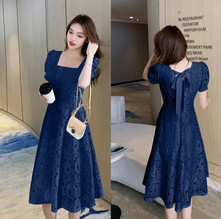 SHOPHAHOLICA88 Dress Gamel Brukat mcs baju pesta dress korean style dress korea dress brokat drees baju