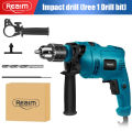 REAIM Impact Drill Electric Power Tools 32pcs Set barina drill set hammer drill bit with case 1100W. 